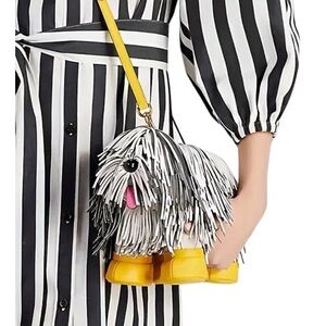 NWOT Sheepdog Purse White and Yellow Fringe Bag